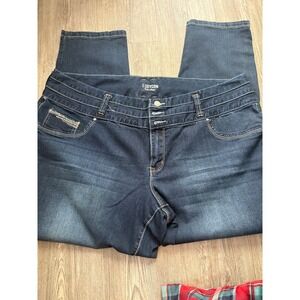 Amethyst Bodycon Dark Wash Denim Jeans Women's Size 24 Bootcut Flare